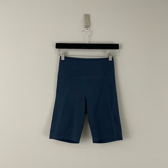 Girlfriend Collective Navy Blue High Rise Bike Shorts Size Small - Picture 1 of 6